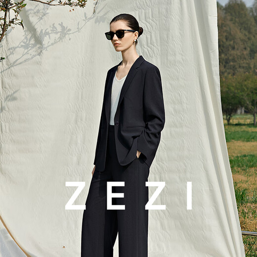 ZEZI Raindrop Suit Imported NIKKE100 Wool Suit Suit Women's Casual Suit Business Commuting Professional Wear Spring and Summer Raindrop Suit Twilight Blue L (110-120Jin Jin equals 0.5 kg)