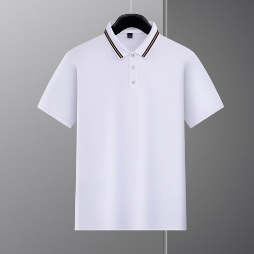 Skala Paul 2025 Sommer Neues Lappel kurzärärmig T-Shirt Herren-halbärmelige Business Casual T-Shirt Herren Kleidung Feste Farbe loser Bzjm679 Black M.