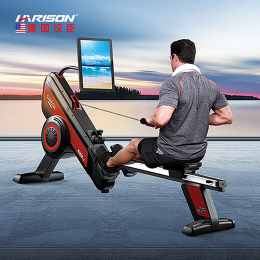 Hanchen rowing machine home indoor intelligent magnetically controlled wind resistance dual-power rowing machine fitness equipment W3820eco W3820Trackeco (color screen)