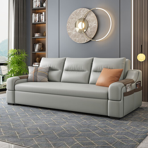 Paiding sofa bed modern simple small apartment multifunctional living room folding dual-purpose sofa bed cat claw leather bedroom outer diameter 1.6 meters can be stored with wireless charging high density sponge version (cat claw leather)