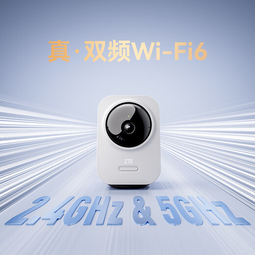 中兴（ZTE）小兴看看SC50云台版500万像素3K 超微光全彩 AI人形侦测手机查看双频家用摄像头监控 灰色