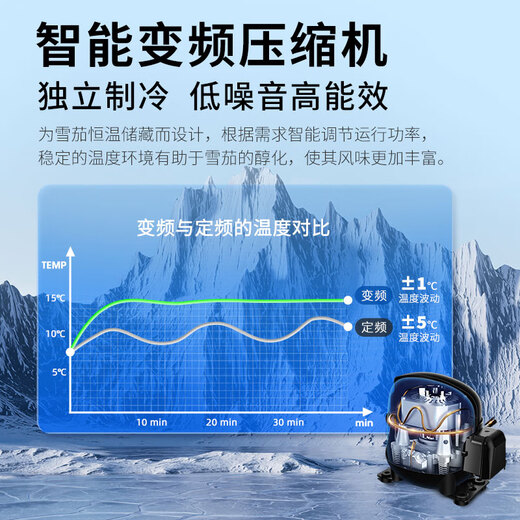 Vinocave (Vinocave) cigar cabinet constant temperature and humidity control eggplant cabinet intelligent constant humidity solid wood humidity temperature adjustable household CH-120AH- 113L