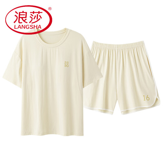 浪莎（LangSha）睡衣情侣装一男一女款2025新款夏天带胸垫莫代尔夏款动人家居服夏 NSN15601男15801女 带胸垫 XL 女款L +男款