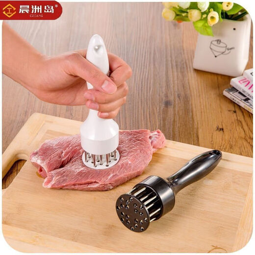 晨洲岛牛排扎孔器家用断筋嫩肉针猪扒鸡排鸡翅松肉针敲肉锤不锈钢猪皮插 一个装 【白色肉排针】断筋入味