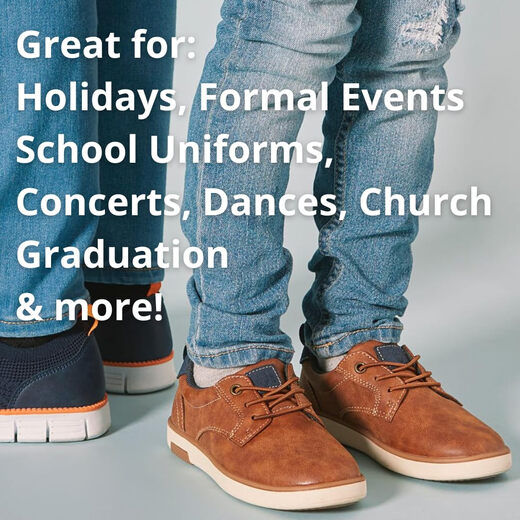 Deer Stags Boys Oxford Shoes Elastic Lace Comfortable Formal Suit School Daily Use Black 6.5 Big Kid