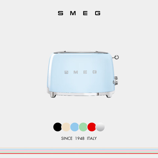 SMEG/Smeg retro toaster breakfast machine sandwich toast toaster multi-functional household small housewarming birthday gift official authentic 6-speed baking TSF01 light blue (two-piece)