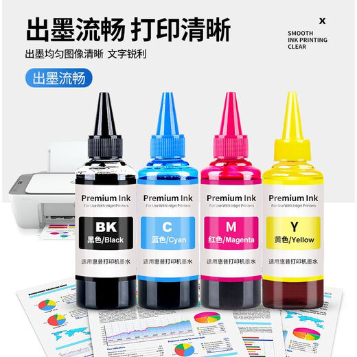 趣器屋适用惠普4825:4826:4829:4828打印机墨水47墨盒墨水填充连供4877 彩色套装（送排气阀/加墨工具）