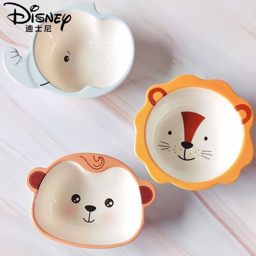 Disney (Disney) Children's Bowl Bunny Frog Household Cartoon Cute Baby Eating Rice Bowl Spoon Fruit Food Bowl Special Tableware for Baby Rabbit Bowl