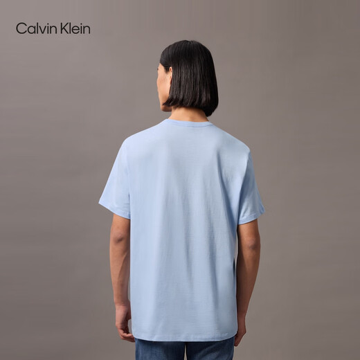 Calvin Kleinjeans 25 printemps et été Nouveau homme de loisirs pour hommes de loisirs CK Imprimé en coton pur t-shirt à manches courtes à manches courtes 4RB832G