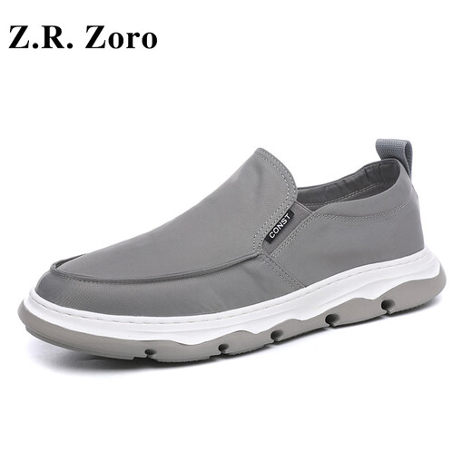 
Z.R.Zoro luxury high-end brand cloth shoes for men 2025 summer new style breathable ice silk one-legged canvas shoes versatile shoes for men gray 42