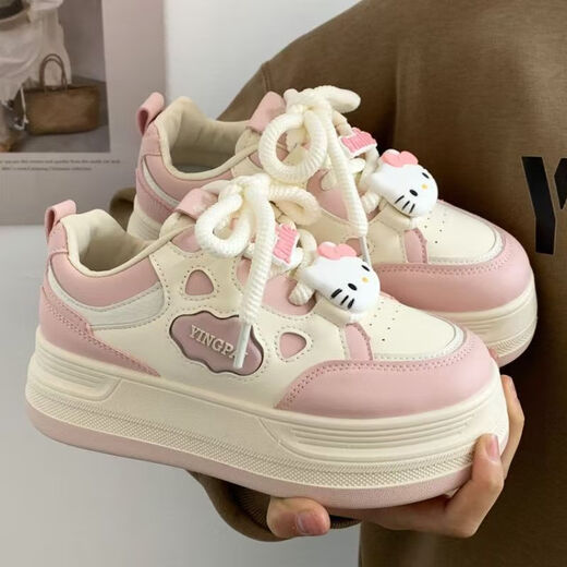 
RONGXITU pink thick-soled bread shoes for boys and girls versatile casual board shoes 9905 black 30 -34 whole box shot 50 pairs