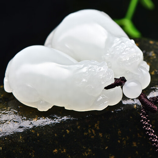 Peut être demandé, Hetian Jade Pixiu Pendant, style masculin, Green Jade Fine Material Pixiu Hetian Jade Pendant, Jade Pendant, Mutton Fat White Jade M9766Z