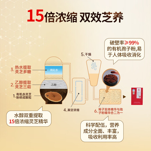 Xianzhilou Break Wall Ganoderma Lucidum Spore Powder Spore Ganoderma Lucidum Extrait Capsule Day's Gift Health Supplement Tonic Nutritional Supplément 1 Box 24g Extrait Capsule