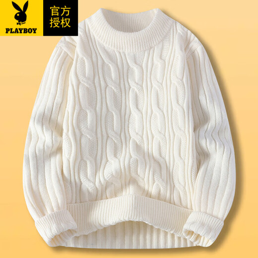 Playboy (Playboy) Half Turtleneck Red Sweater Men's Zodiac Year Autumn and Winter Twist Grey Sweater Men's Lazy Style Sweater 10721/YHL-9230 Red 3xl