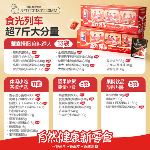 Bestore Shiguang Train Extra große riesige Snack-Geschenkpackung für Freundin und Kind zum Geburtstag, Geschenkbox Super 7Jin Jin entspricht 0,5 kg Shiguang Train 3527 g/35 Beutel