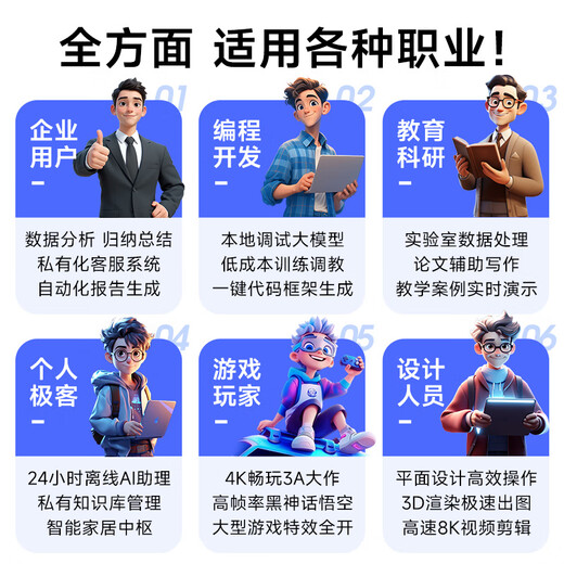 Xunzhong deepseek deep learning 70B desktop computer host 32B large model Ai training deployment server workstation simulation 3D modeling high-end machine assembly machine 8,96G video memory丨70B+Q8 precision supreme version