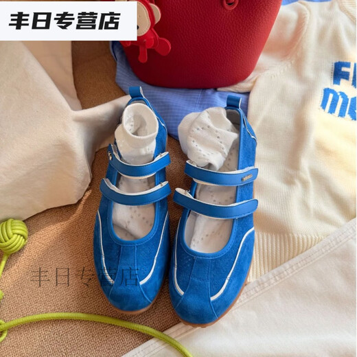 TYBURNBAO/宝小姐2025新款百搭侧空魔术贴磨砂皮休闲玛丽珍鞋7800-1585 红色 35