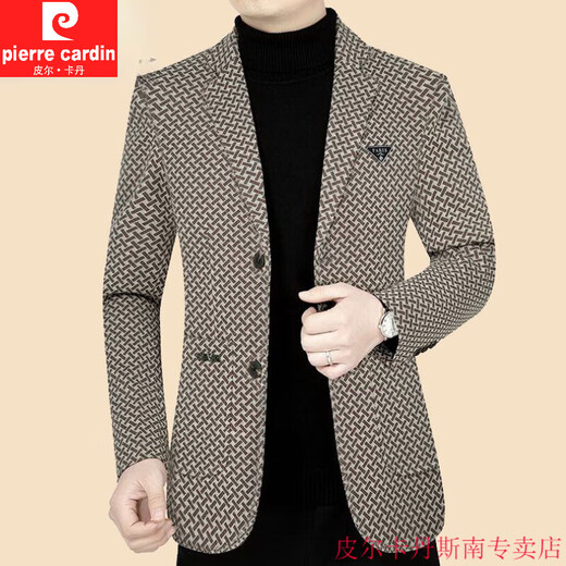Pier Cardins neuer Frühlings- und Herbst-Winteranzugjacke mit mittlerer Wolle Wolljacke Wollanzug Wolle Wolle Wolljacke Herren Vater Anzug 2317 Braune Farbe L 175 Vorschlag 121-135jin [Jin gleich 0,5 kg]