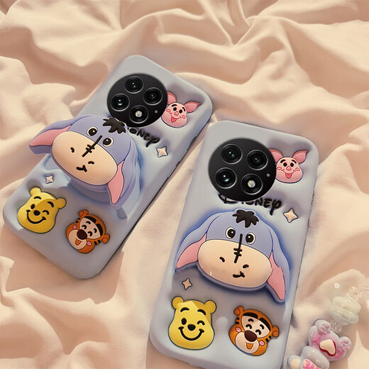 Mi jingmi adecuado para Oppo OnePlus Ace5Pro Case de teléfonos móviles 1+ 13 Cute 3V Winnie Bear 2 Azul 9rt con soporte 11 Lanyard 8t Tresdimensional 12 Cartoon 2V Eeyore 7T Cadena de colgantes 9R Silicón Blue Light Green Eeyore GJ854+ Rompecolabra 10Propro
