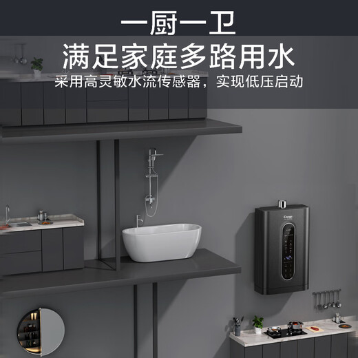 ICongo high-end brand, free door-to-door installation, gas water heater for household balanced thermostatic bathroom, 12L 12L starry sky gray, bathroom-specific, precise constant temperature + air leakage protection, liquefied gas (20Y)
