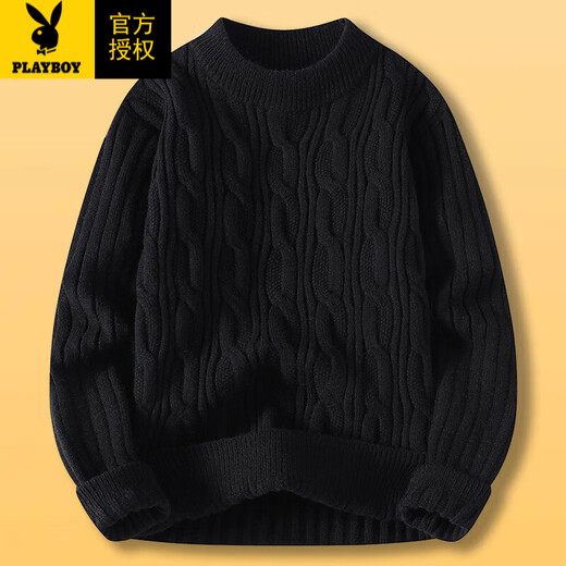Playboy (Playboy) Half Turtleneck Red Sweater Men's Zodiac Year Autumn and Winter Twist Grey Sweater Men's Lazy Style Sweater 10721/YHL-9230 Red 3xl