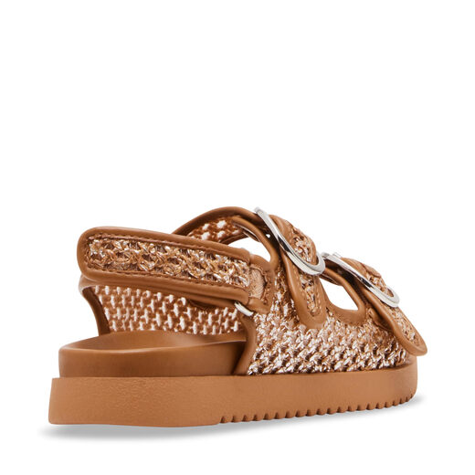 STEVE MADDEN Girls Set Flat Sandals Cognac Multiple Colors 3 Kids