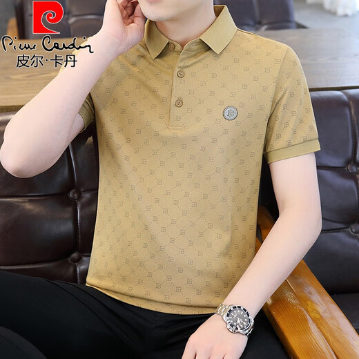 Pierre Cardin Light Luxus Männer kurzärmeliges T-Shirt für Männer 2025 Sommer Neues Eis Silk Polo Hemd Jugend High-End Mercerized Cotton Top 9902 Weiß M 80-100Jin [Jin ist 0,5 kg]