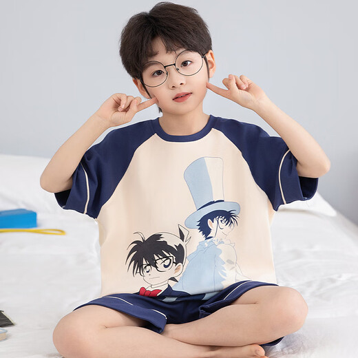 Heydidy (Heydidy) 25 Summer nuevo niño pijamas algodón de algodón de manga corta dibujos animados niños niños de tamaño mediano seta de ropa para el hogar [doble corto] TN 695 120 12 tamaños de alto 113-125 peso 45 Jin [Jin equivale a 0.5 kg]