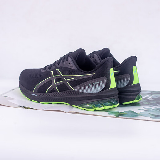ASICS GT 1000 12 GTX Soporte fuera de carretera impermeable zapatillas de carrera para hombres estables 1011b684-002 Negro/verde 1011b684-002 39 245 mm