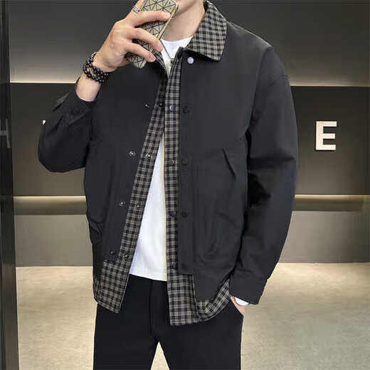 Guanmao Pei 2024 Herrenjacke gefälschter zweiteiliger 2025 6636 Schwarz L.