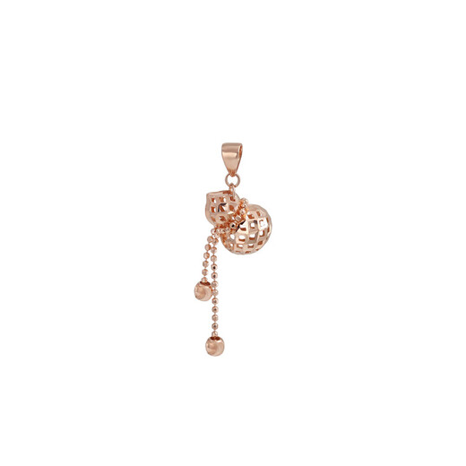 Shengbei 18K rose gold gold hollow gourd pendant k gold plain gold women's Fulu necklace pendant 18K gold 1.12g