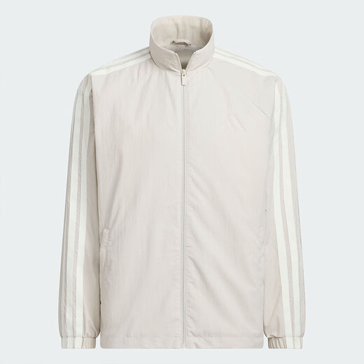 Adidas jacket men's autumn new ragdoll sleeve sportswear casual loose woven stand collar jacket jacket KC3894/Miracle alumina brown/Hanyu white L