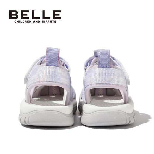 Belle children's shoes, girls' river shoes, 25-year new summer outdoor beach shoes, boys' sports sandals, purple/beige 29