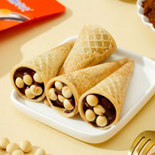 
Ahuatian chocolate cool crispy sandwich cookies star cup ice cream children's snacks and snacks Ahuatian cocoa cool crispy malt cocoa flavor 684g [36 tubes] 3 boxes whole