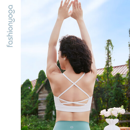 Fansheng Yoga Neue Style Fitness Running Sports Unterwäsche mit Brustpadem eine Tasse mit wunderschönem Rücken BH Yoga Unterwäsche FC15124 [eine Tasse] nackt weiß l