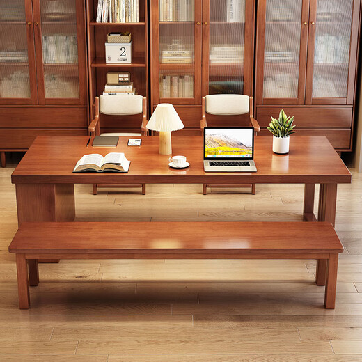Mark Holz Liangpin Massivholz Schreibtisch Esstisch integriert und doppelte Langtischstudie Tisch Konferenz Tabelle Großer Tafel C9904 Protokollfarbe 2.0m