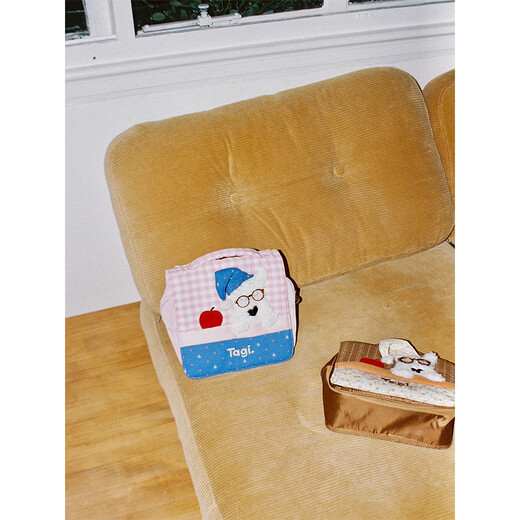 Tagi.<Haha> Puppy Warm and Cute Storage Bag Cosmetic Bag Portable Storage Bag-Citrus Chocolate