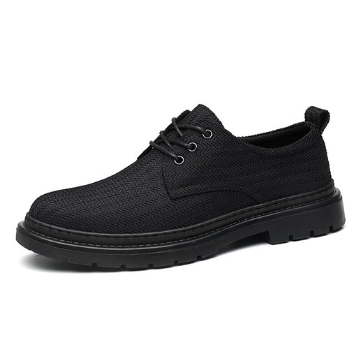 Snguny High-end Light Luxury Brand Casual Shoes Men 2025 Летние новые туфли Canvas Men Hooly Dolow Leather Shoes Men Men Black 42 (260 мм)