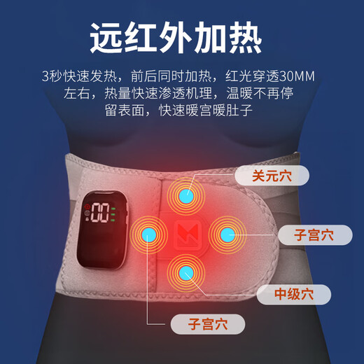 Xiaomijiao Same Style Wireless Waist Massager Charging Heating Steel Plate Support Belt Smart Waist Pain Warming Waist Massage Y9 Massage Belt (Orange Red) Chinese