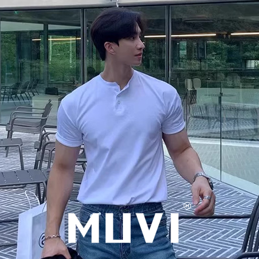 Muwei American retro camiseta retro de manga corta de manga corta nueva henry neck fitness tensión de tensión de lujo de manga corta top top verde oscuro 2xl [sugerido 145-165Jin [Jin iguala 0.5 kg]]]