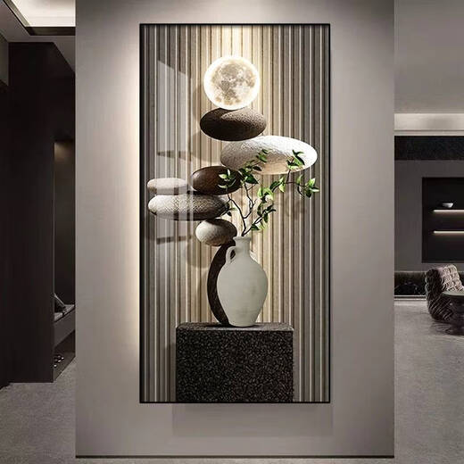 
The decorative painting of the entrance hall is led to the door, the wall is opposite the door, the wall painting is light and luxurious, the meaning is good. T12250 120*240 (the wall is recommended for more than 1.5 meters)