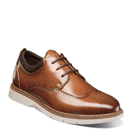 Stacy AdamsSTACY ADAMS Boys Synergy Wingtip Lace Oxfords, Cognac Cognac 4 Big Kid