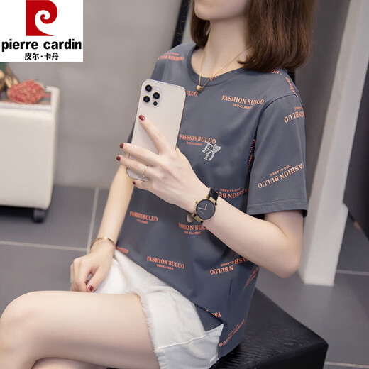 酷章（KUZHANG）胖mm遮肚子百搭纯.棉短袖T恤女2025夏装新款200斤宽松显瘦休闲上 6625紫色 M  80-95斤