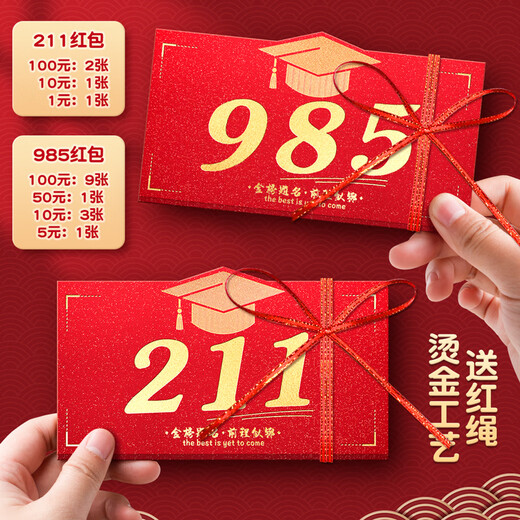2025 high-end gold list title red envelope 985 high school entrance examination 211 adult gift creative folding gift gift 100 yuan red envelope [Golden list title - Fenghua Zhenghat] put 678 yuan (1