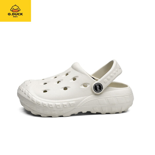 G.Duckkids2025 Sommer New Children's Hole Schuhe Herren nicht rutschfeste Sandalen Kinder tragen Kee-resistente Strandschuhe für Schüler Grau 25 [Inner Länge 156]