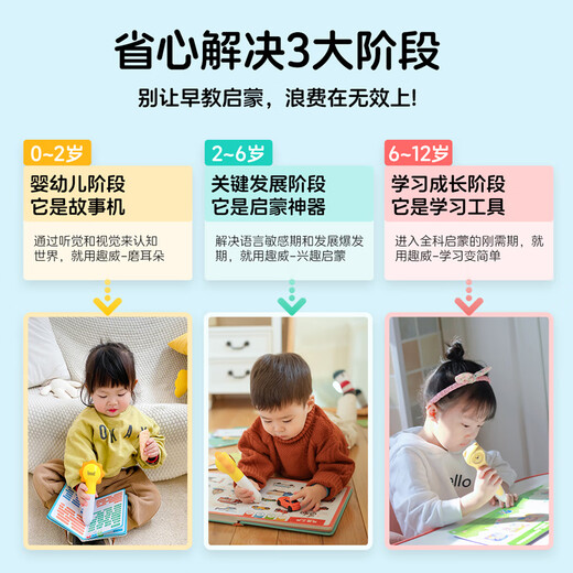 HKMW步步高升同步教材儿童点读笔早教发声中英文双语故事通用英语拼音学习机 【0-6岁】S7-【进口学校版】亲子时光威廉海尼曼