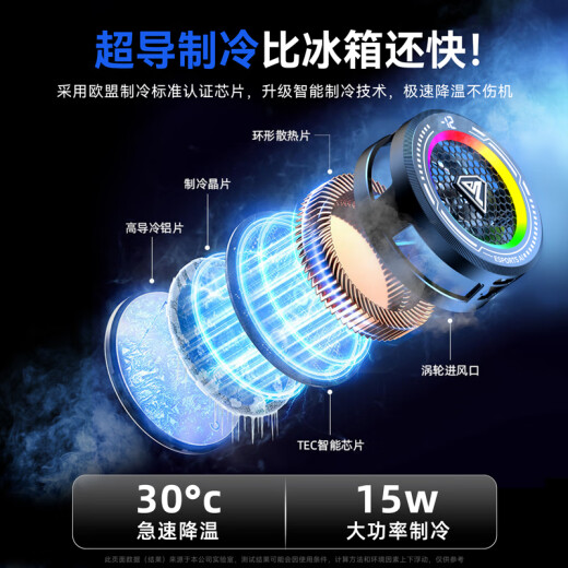 YouMaker [Real Ice | Disipación de calor de nivel de deportes E-sports] Teléfono móvil Radiador Tableta Magnética Semiconductor Refriamiento de la espalda Apple 13/14 Android Chicken King Genshin Impacto Juego móvil Periférico [AI Control de temperatura inteligente] Flujo de flujo colorido | Puede hielo | Clip de espalda magnética de dos usos