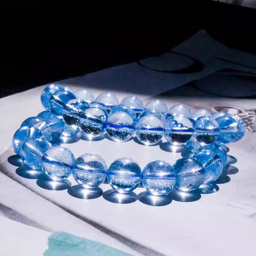 Eternal symbol natural Nepal London blue Swiss blue topaz bracelet bracelet gift for women and men 7a + about 10mm blue topaz