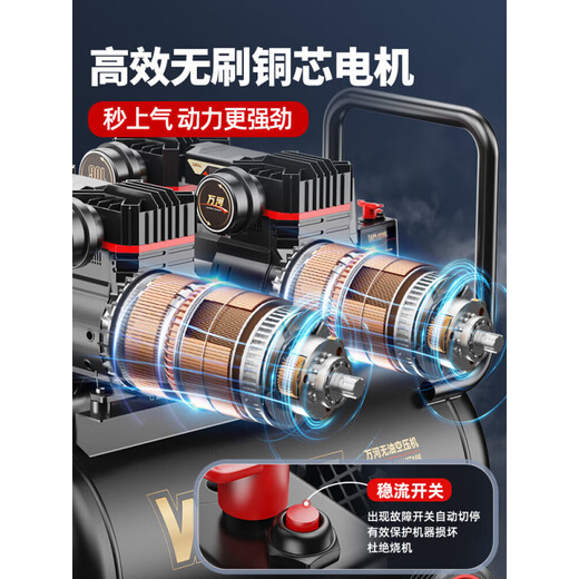 空压机充气泵小型220v便携式工业级木工静音高压打气泵空气压缩机 3180W-25L【数显无刷+全铜电机+ 3180W/3890W/3990W/4290W
