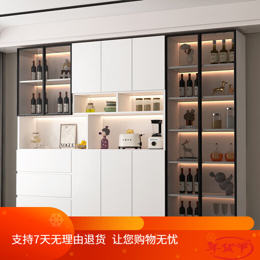 Yiyi sideboard light luxury modern simple living room storage cabinet cupboard kitchen storage cabinet wine cabinet household tea style 15280*40*220 send induction light